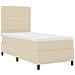Letto a molle con materasso crema 100x200 cm in tessuto - Foto miniatura 6