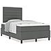 Letto Box Spring con Materasso Grigio Scuro Matrimoniale in Tessuto - Foto miniatura 4