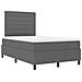 Letto Box Spring con Materasso Grigio Scuro Matrimoniale in Tessuto - Foto miniatura 6