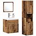 Set di mobili per il bagno con porta 4 pcs Legno vecchio - Foto miniatura 3
