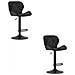 Sgabello WEST - Ecopelle nera, versatile per soggiorno x 2 - Foto miniatura 1