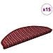 Tappetini per scale autoadesivi 15 pcs Rosso 65 x 21 x 4 cm - Foto miniatura 3