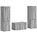 Set mobile TV 5 pcs Grigio Sonoma Legno multistrato - Foto miniatura 1