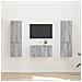 Set mobile TV 5 pcs Grigio Sonoma Legno multistrato - Foto miniatura 2