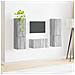 Set mobile TV 5 pcs Grigio Sonoma Legno multistrato - Foto miniatura 4