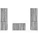 Set mobile TV 5 pcs Grigio Sonoma Legno multistrato - Foto miniatura 8