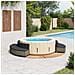 Bordo per Spa Grigio in Polyrattan e Legno Massello di Acacia - Foto miniatura 2