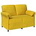 Divano a 2 Posti Giallo 138 x 83 x 95 cm Velluto - Foto miniatura 1