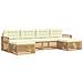 Set divani 6 pcs Bianco e Crema Legno di Acacia Massello - Foto miniatura 1