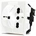 1 Presa Schuko 2p16 A Da Incasso Bianco Compatibile Btcino Matix - Foto miniatura 1