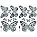 157049 Adesivi Murali - Stickers-farfalle In Bianco E Nero, 2 Fogli, 29,7 X 21 Cm - Foto miniatura 1