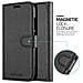 Custodia Compatibile Con Xiaomi Redmi 6a In Nero Carbone - Coperchio Protettiva Con Chiusura Magnetica, Funzione Stand E Tasca Per Le Carte - Foto miniatura 3