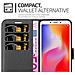 Custodia Compatibile Con Xiaomi Redmi 6a In Nero Carbone - Coperchio Protettiva Con Chiusura Magnetica, Funzione Stand E Tasca Per Le Carte - Foto miniatura 6