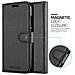 Custodia Compatibile Con Xiaomi Redmi 6a In Nero Carbone - Coperchio Protettiva Con Chiusura Magnetica, Funzione Stand E Tasca Per Le Carte - Foto miniatura 8