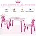 Set Tavolo E 2 Sedie Tema Principesse Per Cameretta Bambini In Legno Rosa - Foto miniatura 5