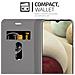 Custodia Compatibile Con Samsung Galaxy A12 / M12 In Grigio Nero - Coperchio Protettiva Con Chiusura Magnetica, Funzione Stand E Tasca Per Le Carte - Foto miniatura 3