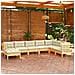Set Divani Da Giardino 8 Pz Con Cuscini Crema In Massello Di Pino - Foto miniatura 1
