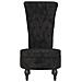 Sedia Con Schienale Alto Design Con Bottoni In Velluto Nero - Foto miniatura 3
