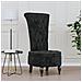 Sedia Con Schienale Alto Design Con Bottoni In Velluto Nero - Foto miniatura 1