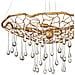 Lampadario Contemporaneo Laguna Acciaio Oro Brunito Vetro 4 Luci E14 - Foto miniatura 3