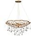 Lampadario Contemporaneo Laguna Acciaio Oro Brunito Vetro 4 Luci E14 - Foto miniatura 1