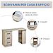 Scrivania Pc Moderna Per Camera Con 3 Cassetti E 3 Scaffali In Legno Per Casa E Ufficio 120x49x72cm - Foto miniatura 5