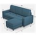 Divano Sakar 3 Posti (tre Sedute Da 60cm) + Pouf Misure Esterne L. 208 P. 155 Colore Avio - Foto miniatura 3