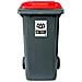Bidone Per La Raccolta Differenziata Grande 240 Lt Base Grigia E Coperchio Rosso Condominio Hotel Ristoranti Certificato Uni En 840 Per Rifiuti E Riciclo - Foto miniatura 1