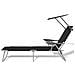 Lettino Prendisole Con Baldacchino In Acciaio Nero - Foto miniatura 1