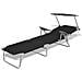 Lettino Prendisole Con Baldacchino In Acciaio Nero - Foto miniatura 3