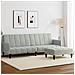 Divano Letto a 2 Posti con Poggiapiedi Grigio Chiaro in Velluto - Foto miniatura 2