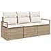 Set di divani da giardino  a 3 pezzi con cuscini Beige Polirattan, Divano da giardino a 2 posti  con cuscini Beige Polirattan - Foto miniatura 1