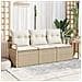 Set di divani da giardino  a 3 pezzi con cuscini Beige Polirattan, Divano da giardino a 2 posti  con cuscini Beige Polirattan - Foto miniatura 2