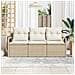 Set di divani da giardino  a 3 pezzi con cuscini Beige Polirattan, Divano da giardino a 2 posti  con cuscini Beige Polirattan - Foto miniatura 3