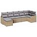Set Divano da Giardino 7 Pezzi con Cuscini Beige Rattan Sintetico,  Divano da Giardino 2 Posti con Cuscini Beige Rattan Sintetico - Foto miniatura 1