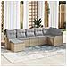Set Divano da Giardino 7 Pezzi con Cuscini Beige Rattan Sintetico,  Divano da Giardino 2 Posti con Cuscini Beige Rattan Sintetico - Foto miniatura 2