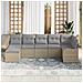 Set Divano da Giardino 7 Pezzi con Cuscini Beige Rattan Sintetico,  Divano da Giardino 2 Posti con Cuscini Beige Rattan Sintetico - Foto miniatura 3