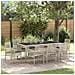 Set da Pranzo da Giardino in 9 Pezzi Grigio Chiaro in Polyrattan - Foto miniatura 2