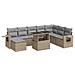 Set Divano da Giardino 9 pz con Cuscini Beige in Polyrattan - Foto miniatura 1
