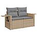 Set Divano da Giardino 9 pz con Cuscini Beige in Polyrattan - Foto miniatura 5