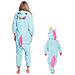 Pigiama Per Bambini Kigurumi Onesie Costume Pegaso Azzurro 105-115 - Foto miniatura 4