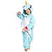 Pigiama Per Bambini Kigurumi Onesie Costume Pegaso Azzurro 105-115 - Foto miniatura 6