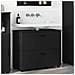 Mobile da Bagno Nero 76.5 x 35 x 64 cm Legno multistrato - Foto miniatura 2