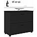 Mobile da Bagno Nero 76.5 x 35 x 64 cm Legno multistrato - Foto miniatura 3