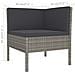 Set Divani da Giardino 11 pz con Cuscini in Polyrattan Grigio - Foto miniatura 7