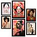 Set Di 6 Stampe Modelli Di Ritratti In Stile Versatile, Dipinti Decorativi Estetici Per Il Tuo Soggiorno, Camera Da Letto, Casa A3 & A4 Cornice Nera - Foto miniatura 1
