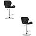 Sgabello WEST - Similpelle nera con base cromata x 2 - Foto miniatura 1