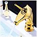 Rubinetto per lavabo da bagno, Blackswan, tipo M283 Unicorn, modello corto dorato, misura 20 cm - Foto miniatura 2