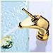 Rubinetto per lavabo da bagno, Blackswan, tipo M283 Unicorn, modello corto dorato, misura 20 cm - Foto miniatura 3