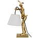 Lampada Da Tavolo Rabbit Stand In Resina Oro E Bianco Con Paralume In Tessuto - Foto miniatura 1